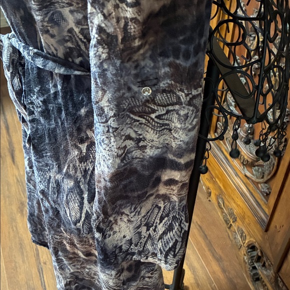 David Cline Artistic Snake Print Belted Long Sleeve Dress Size Small - Picture 6 of 10